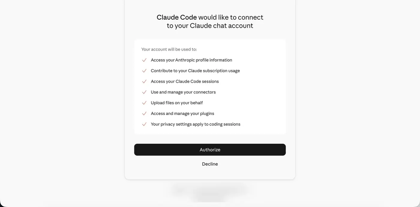 Authorize on claude.ai
