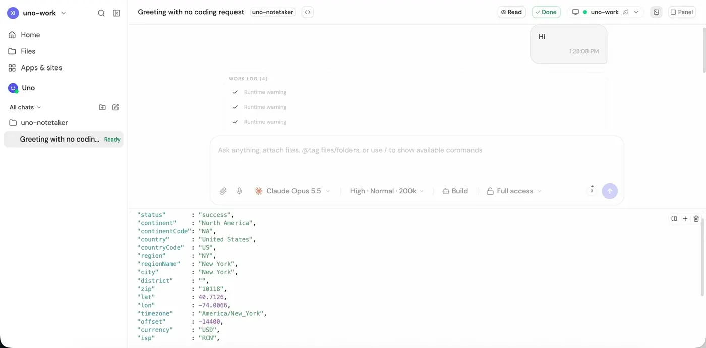curl ip-api.com in the terminal