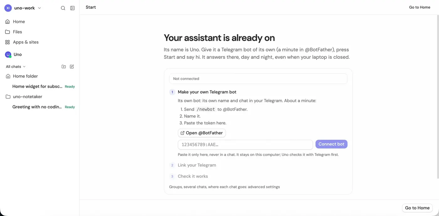 Connect a Telegram bot